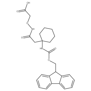 2-({2-[1-({[(9H-fluoren-9-yl)methoxy]carbonyl}amino)cyclohexyl]acetamido}oxy)acetic acid结构式