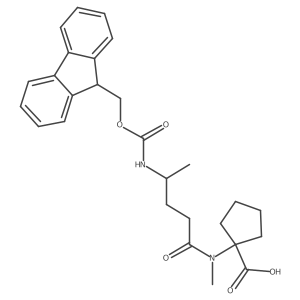 1-[4-({[(9H-fluoren-9-yl)methoxy]carbonyl}amino)-N-methylpentanamido]cyclopentane-1-carboxylic acid Structure