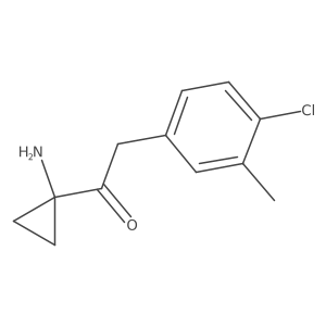 1-(1-Aminocyclopropyl)-2-(4-chloro-3-methylphenyl)ethan-1-one结构式
