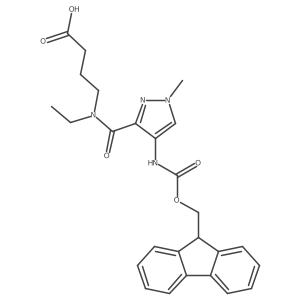 4-{N-ethyl-1-[4-({[(9H-fluoren-9-yl)methoxy]carbonyl}amino)-1-methyl-1H-pyrazol-3-yl]formamido}butanoic acid结构式