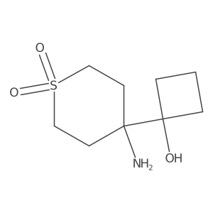 4-Amino-4-(1-hydroxycyclobutyl)-1lambda6-thiane-1,1-dione结构式