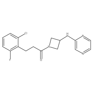 3-(2-Chloro-6-fluorophenyl)-1-(3-(pyrazin-2-ylamino)azetidin-1-yl)propan-1-one Structure