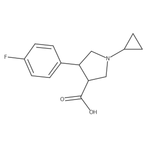 1-Cyclopropyl-4-(4-fluorophenyl)pyrrolidine-3-carboxylic acid结构式