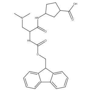 (1RS,3SR)-3-[(2S)-3-(dimethylamino)-2-({[(9H-fluoren-9-yl)methoxy]carbonyl}amino)propanamido]cyclopentane-1-carboxylic acid结构式