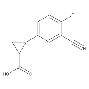 rac-(1R,2R)-2-(3-cyano-4-fluorophenyl)cyclopropane-1-carboxylic acid Structure