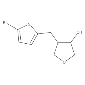 rac-(3R,4S)-4-[(5-bromothiophen-2-yl)methyl]oxolan-3-ol Structure