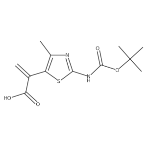 2-(2-{[(Tert-butoxy)carbonyl]amino}-4-methyl-1,3-thiazol-5-yl)prop-2-enoic acid结构式