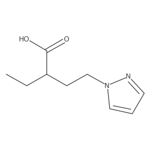2-ethyl-4-(1H-pyrazol-1-yl)butanoic acid结构式