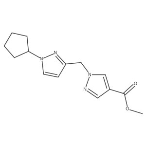 methyl 1-[(1-cyclopentyl-1H-pyrazol-3-yl)methyl]-1H-pyrazole-4-carboxylate Structure