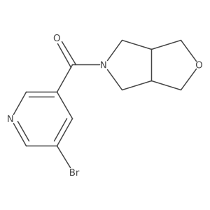 3-bromo-5-{hexahydro-1H-furo[3,4-c]pyrrole-5-carbonyl}pyridine结构式
