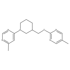 4-Methyl-6-(3-{[(5-methylpyrimidin-2-yl)oxy]methyl}piperidin-1-yl)pyrimidine结构式