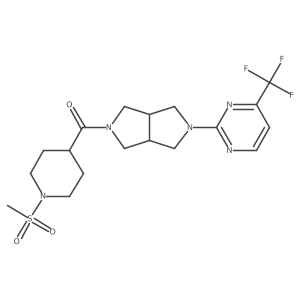 2-[5-(1-Methanesulfonylpiperidine-4-carbonyl)-octahydropyrrolo[3,4-c]pyrrol-2-yl]-4-(trifluoromethyl)pyrimidine结构式