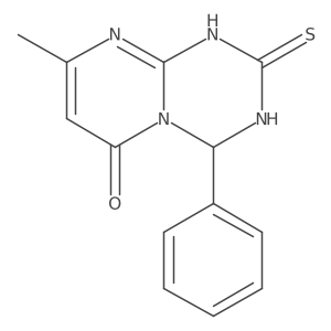 8-methyl-4-phenyl-2-thioxo-1,2,3,4-tetrahydro-6H-pyrimido[1,2-a][1,3,5]triazin-6-one Structure
