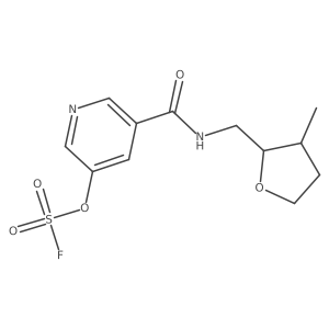 rac-5-({[(2R,3S)-3-methyloxolan-2-yl]methyl}carbamoyl)pyridin-3-yl sulfurofluoridate结构式