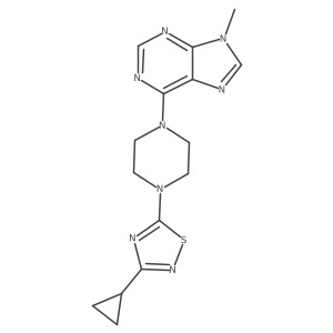 6-[4-(3-cyclopropyl-1,2,4-thiadiazol-5-yl)piperazin-1-yl]-9-methyl-9H-purine Structure
