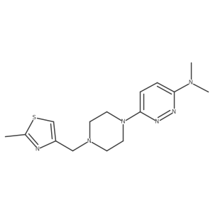 N,N-dimethyl-6-{4-[(2-methyl-1,3-thiazol-4-yl)methyl]piperazin-1-yl}pyridazin-3-amine结构式
