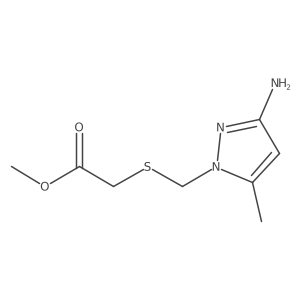 methyl 2-{[(3-amino-5-methyl-1H-pyrazol-1-yl)methyl]sulfanyl}acetate Structure