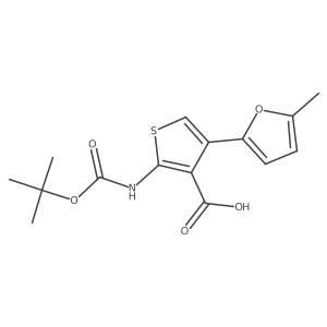 2-{[(Tert-butoxy)carbonyl]amino}-4-(5-methylfuran-2-yl)thiophene-3-carboxylic acid结构式