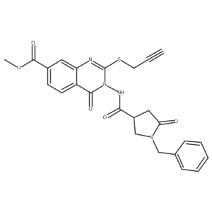Methyl 3-(1-benzyl-5-oxopyrrolidine-3-amido)-4-oxo-2-(prop-2-yn-1-ylsulfanyl)-3,4-dihydroquinazoline-7-carboxylate Structure