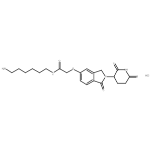 N-(6-aminohexyl)-2-{[2-(2,6-dioxopiperidin-3-yl)-1-oxo-2,3-dihydro-1H-isoindol-5-yl]oxy}acetamidehydrochloride Structure