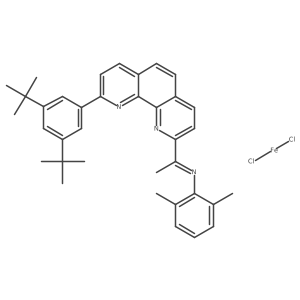 Iron, [N-[1-[9-[3,5-bis(1,1-dimethylethyl)phenyl]-1,10-phenanthrolin-2-yl-kappaN1,kappaN10]ethylidene]-2,6-dimethylbenzenamine-kappaN]dichloro- Structure