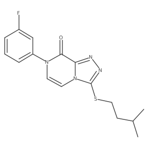 7-(3-fluorophenyl)-3-[(3-methylbutyl)sulfanyl]-7H,8H-[1,2,4]triazolo[4,3-a]pyrazin-8-one结构式