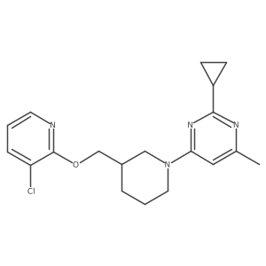 4-(3-{[(3-Chloropyridin-2-yl)oxy]methyl}piperidin-1-yl)-2-cyclopropyl-6-methylpyrimidine Structure