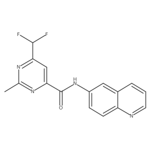 6-(difluoromethyl)-2-methyl-N-(quinolin-6-yl)pyrimidine-4-carboxamide结构式