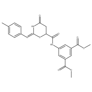 dimethyl 5-[({2-[(4-methylphenyl)amino]-4-oxo-5,6-dihydro-4H-1,3-thiazin-6-yl}carbonyl)amino]isophthalate结构式