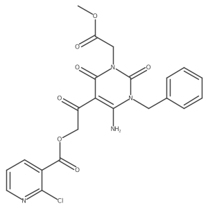2-[6-Amino-1-benzyl-3-(2-methoxy-2-oxoethyl)-2,4-dioxo-1,2,3,4-tetrahydropyrimidin-5-yl]-2-oxoethyl 2-chloropyridine-3-carboxylate Structure