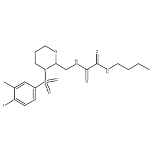 N1-butyl-N2-((3-((4-fluoro-3-methylphenyl)sulfonyl)-1,3-oxazinan-2-yl)methyl)oxalamide Structure