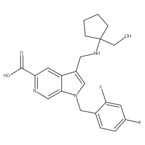 1h-Pyrrolo[2,3-c]pyridine-5-carboxylic acid,1-[(2,4-difluorophenyl)methyl]-3-[[[1-(hydroxymethyl)cyclopentyl]amino]methyl]-结构式
