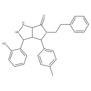 4-(4-Fluorophenyl)-3-(2-hydroxyphenyl)-5-(2-phenylethyl)-1,2,3,3a,4,6a-hexahydropyrrolo[3,4-c]pyrazol-6-one结构式
