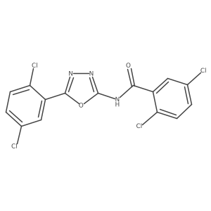 2,5-dichloro-N-[5-(2,5-dichlorophenyl)-1,3,4-oxadiazol-2-yl]benzamide结构式