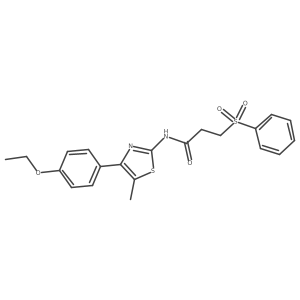 3-(benzenesulfonyl)-N-[4-(4-ethoxyphenyl)-5-methyl-1,3-thiazol-2-yl]propanamide结构式