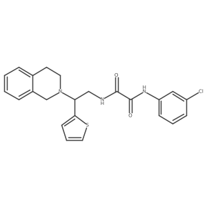 N1-(3-chlorophenyl)-N2-(2-(3,4-dihydroisoquinolin-2(1H)-yl)-2-(thiophen-2-yl)ethyl)oxalamide结构式