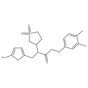 N-[(5-bromofuran-2-yl)methyl]-2-(3,4-dimethylphenoxy)-N-(1,1-dioxidotetrahydrothiophen-3-yl)acetamide Structure