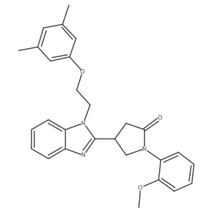4-{1-[2-(3,5-dimethylphenoxy)ethyl]-1H-1,3-benzodiazol-2-yl}-1-(2-methoxyphenyl)pyrrolidin-2-one结构式