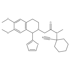 N-(1-cyanocyclohexyl)-2-[6,7-dimethoxy-1-(thiophen-2-yl)-1,2,3,4-tetrahydroisoquinolin-2-yl]-N-methylacetamide结构式