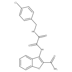 N1-(2-carbamoylbenzofuran-3-yl)-N2-(4-chlorobenzyl)oxalamide结构式