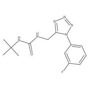 1-(tert-butyl)-3-((1-(3-fluorophenyl)-1H-tetrazol-5-yl)methyl)urea结构式