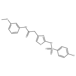 2-(2-(4-chlorophenylsulfonamido)thiazol-4-yl)-N-(3-(methylthio)phenyl)acetamide Structure