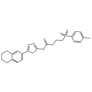 4-((4-chlorophenyl)sulfonyl)-N-(5-(5,6,7,8-tetrahydronaphthalen-2-yl)-1,3,4-oxadiazol-2-yl)butanamide结构式