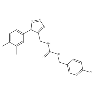 1-(4-chlorobenzyl)-3-((1-(3,4-dimethylphenyl)-1H-tetrazol-5-yl)methyl)urea结构式