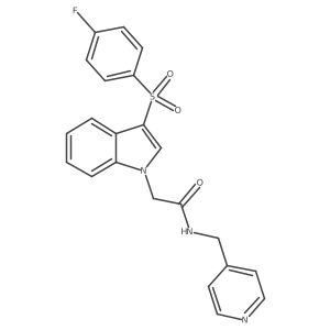 2-(3-((4-fluorophenyl)sulfonyl)-1H-indol-1-yl)-N-(pyridin-4-ylmethyl)acetamide结构式