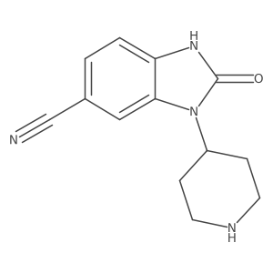 2-oxo-3-piperidin-4-yl-2,3-dihydro-1H-benzoimidazole-5-carbonitrile结构式