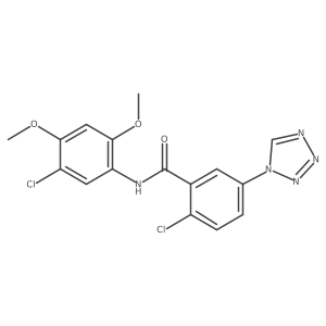2-chloro-N-(5-chloro-2,4-dimethoxyphenyl)-5-(1H-tetrazol-1-yl)benzamide Structure