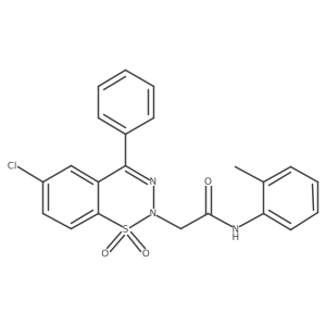 2-(6-chloro-1,1-dioxido-4-phenyl-2H-1,2,3-benzothiadiazin-2-yl)-N-(2-methylphenyl)acetamide结构式