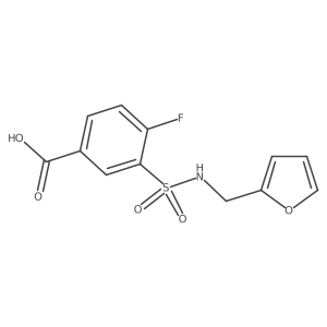 4-Fluoro-3-{[(furan-2-yl)methyl]sulfamoyl}benzoic acid结构式