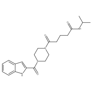 5-[4-(1H-indol-2-ylcarbonyl)piperazin-1-yl]-5-oxo-N-(propan-2-yl)pentanamide Structure